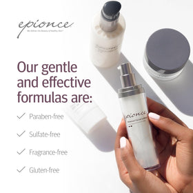 Epionce Renewal Eye Cream dabbed on fingertip ready for gentle under-eye application