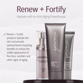 Epionce Renewal Eye Cream paired with Epionce Luminous Eye Serum showing complementary use