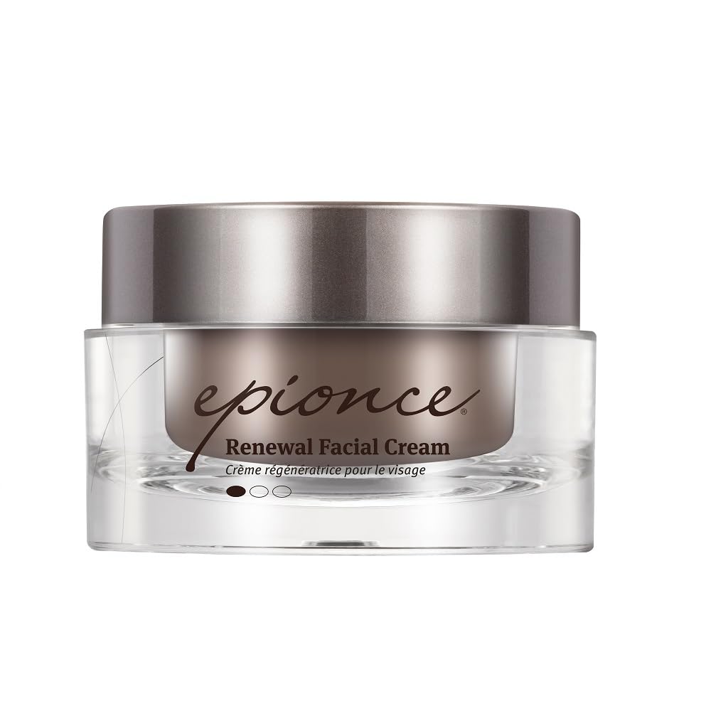 Epionce front packaging showing Renewal Facial Cream and clear brand benefit