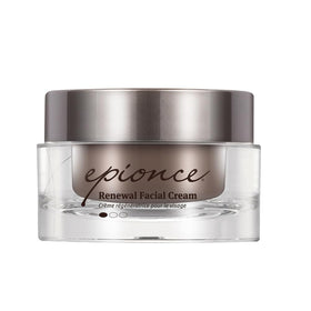 Epionce front packaging showing Renewal Facial Cream and clear brand benefit
