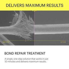 epres spraying treatment onto damp hair showing even coverage and repair benefit