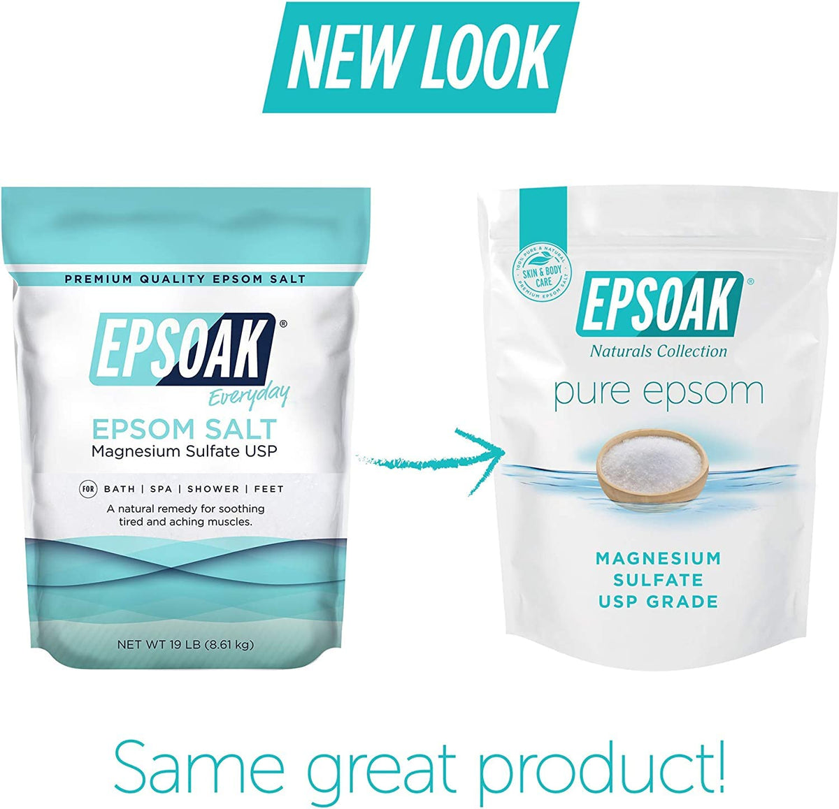 Epsoak in a bathroom setting showing a relaxing tub soak with unscented base