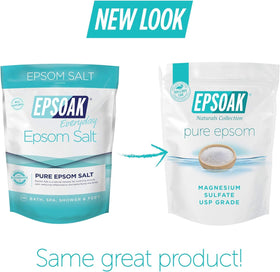 Close-up Epsoak crystals texture highlighting quick-dissolve quality