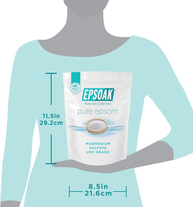 Foot soak basin filled with Epsoak crystals showing simple foot care benefit