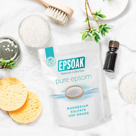Epsoak foot soak basin in use illustrating an easy foot soak preparation benefit