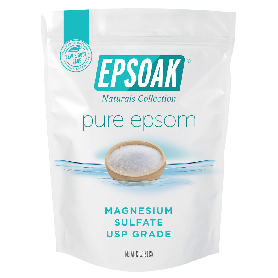 Epsoak front bag showing branding and resealable feature for convenience