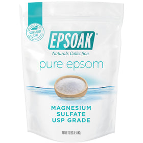 Epsoak front of bag showing branding and resealable feature for convenient storage