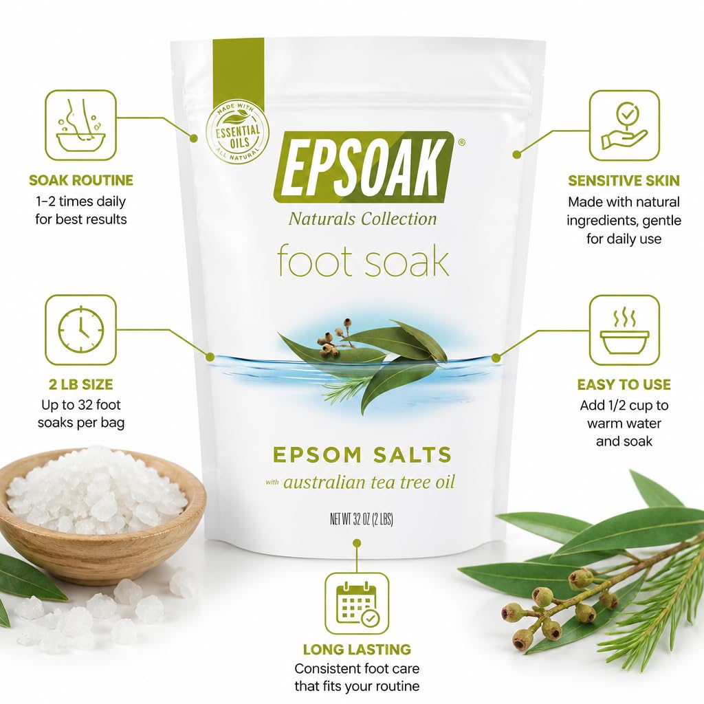 Epsoak product label and ingredients panel showing transparency and quality