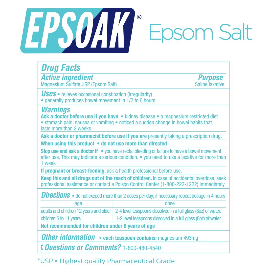 Epsoak label close-up showing made in USA and cruelty-free certification