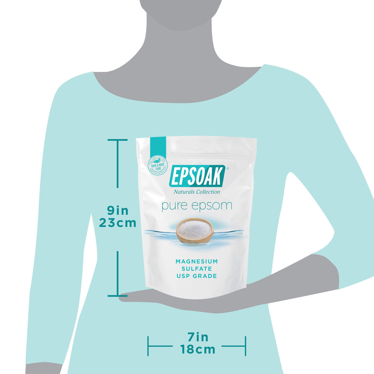 Epsoak placed in a bathroom setting suggesting routine and calm atmosphere