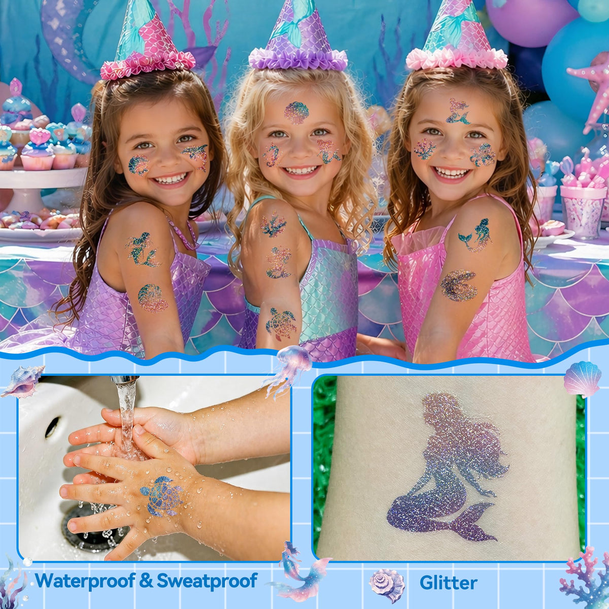 Epuxiael child applying temporary tattoo quickly and easily at a party
