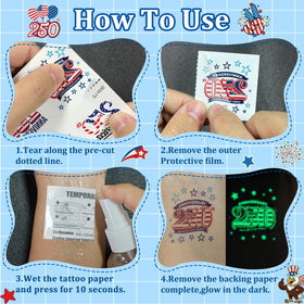 Epuxiael kids wearing tattoos at outdoor event for instant patriotic fun