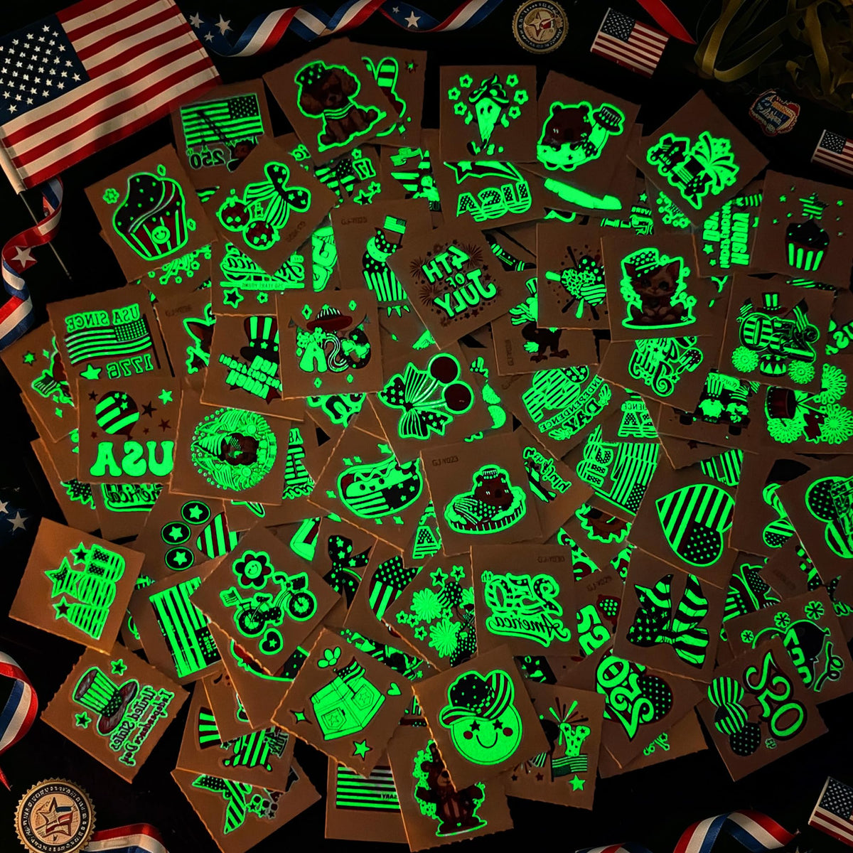 Epuxiael close-up of 250th and flag designs highlighting clear vivid printing