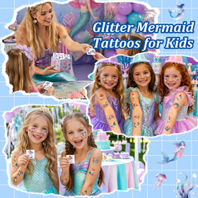 Epuxiael close-up of glitter tattoo sheet showing detail and sparkle benefit
