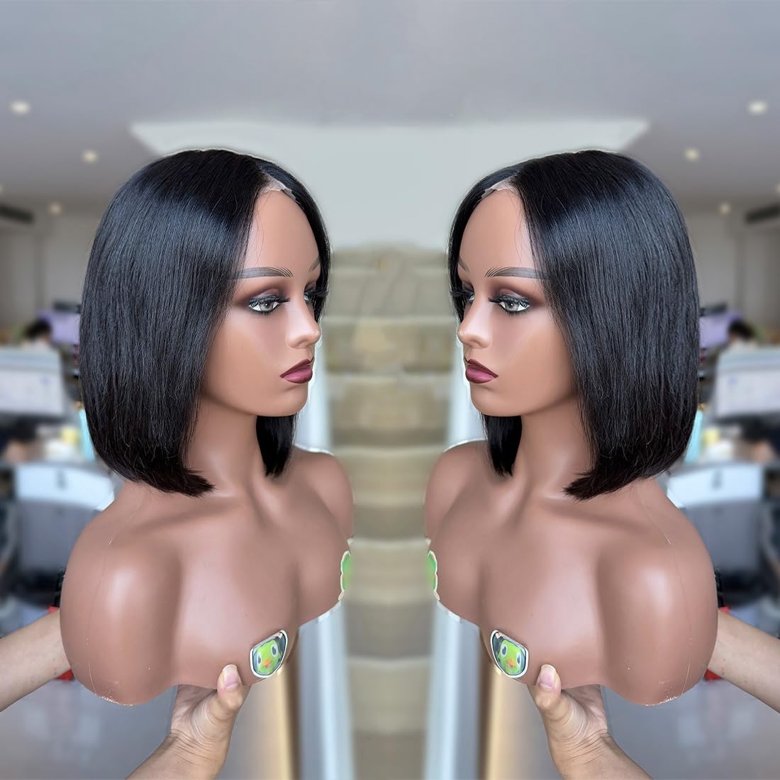 EQ DUOUPA baby hair and pre-plucked hairline close-up for realistic edges