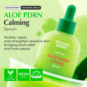 EQQUALBERRY close-up of gel-like aloe PDRN texture demonstrating lightweight hydration
