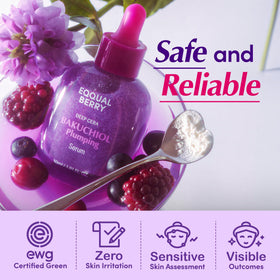 EQQUALBERRY application on skin demonstrating absorption and immediate plumpness
