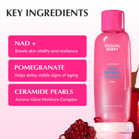 EQQUALBERRY bottle next to ruler showing 150ml scale and travel-friendly benefit