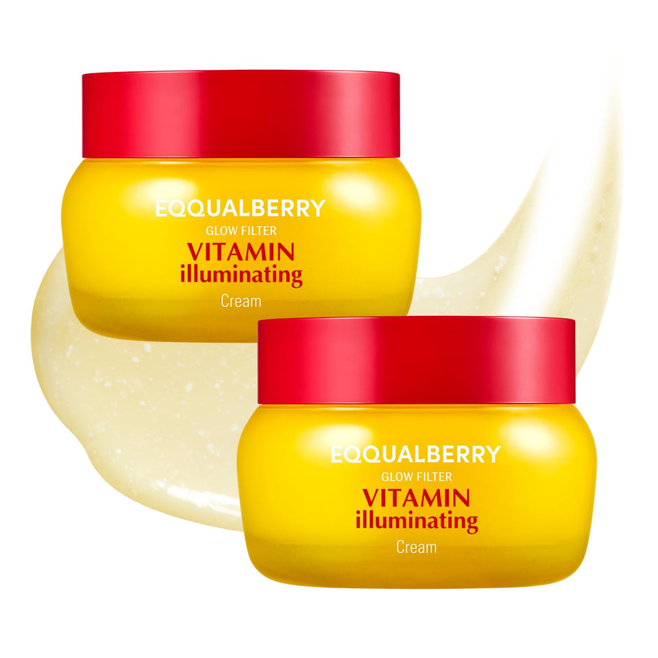 EQQUALBERRY double pack jars front view showing product and brightening benefit