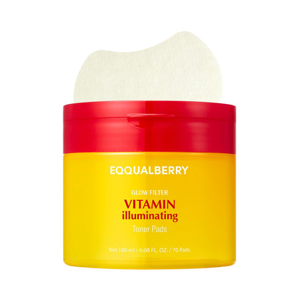 EQQUALBERRY front packaging showing brightening pads and benefits