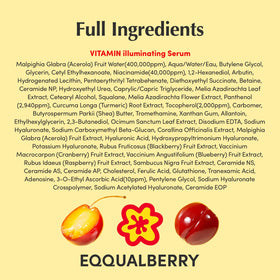EQQUALBERRY bottle in hand for scale showing compact size and travel-friendly benefit