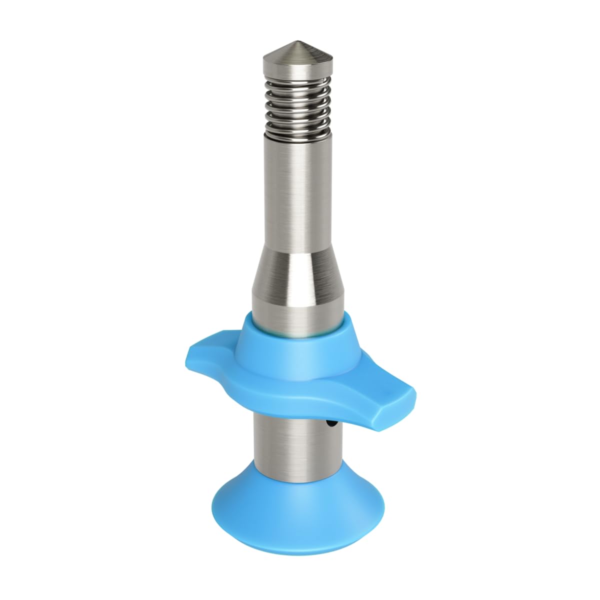 EQUADOSE Tweezy front angled view shows compact stainless-steel tool and easy grip benefit