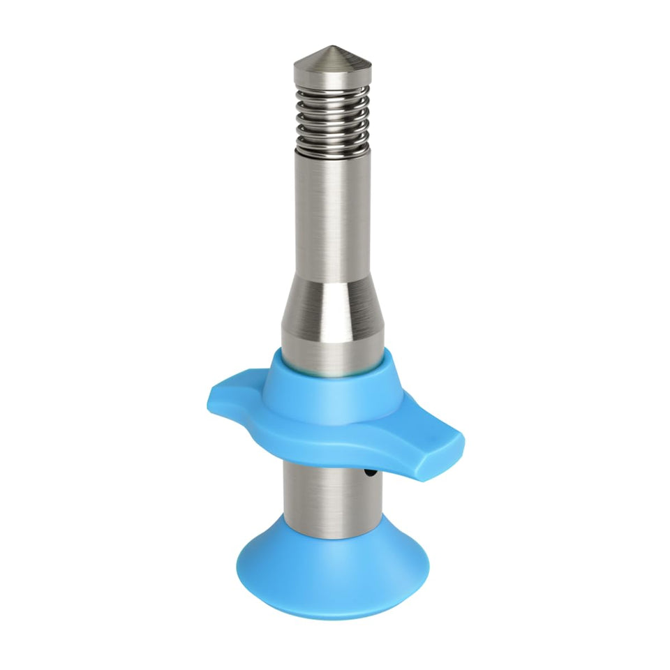 EQUADOSE Tweezy front angled view shows compact stainless-steel tool and easy grip benefit