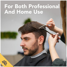 Equinox scissors in use cutting hair showing smooth results