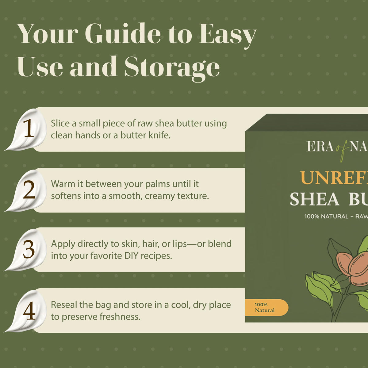 era of nature DIY lip balm setup with shea butter and ingredients