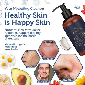 Era Organics creamy texture on palm, showing hydrating consistency and gentle foam