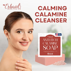 Erbaid soap in bathroom lifestyle scene for soothing post‑outdoor care