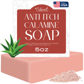 Erbaid soap front packaging showing calming calamine and benefit