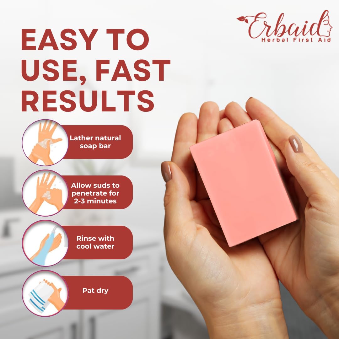 Erbaid soap label detail focused on natural ingredients and benefits
