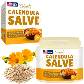 Erbaid calendula ointment front jar showing branding and jar design benefit soothing care