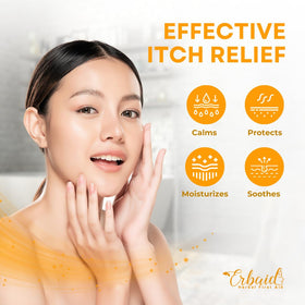 Erbaid calendula ointment ingredients display with calendula and oats highlighting natural formula benefit