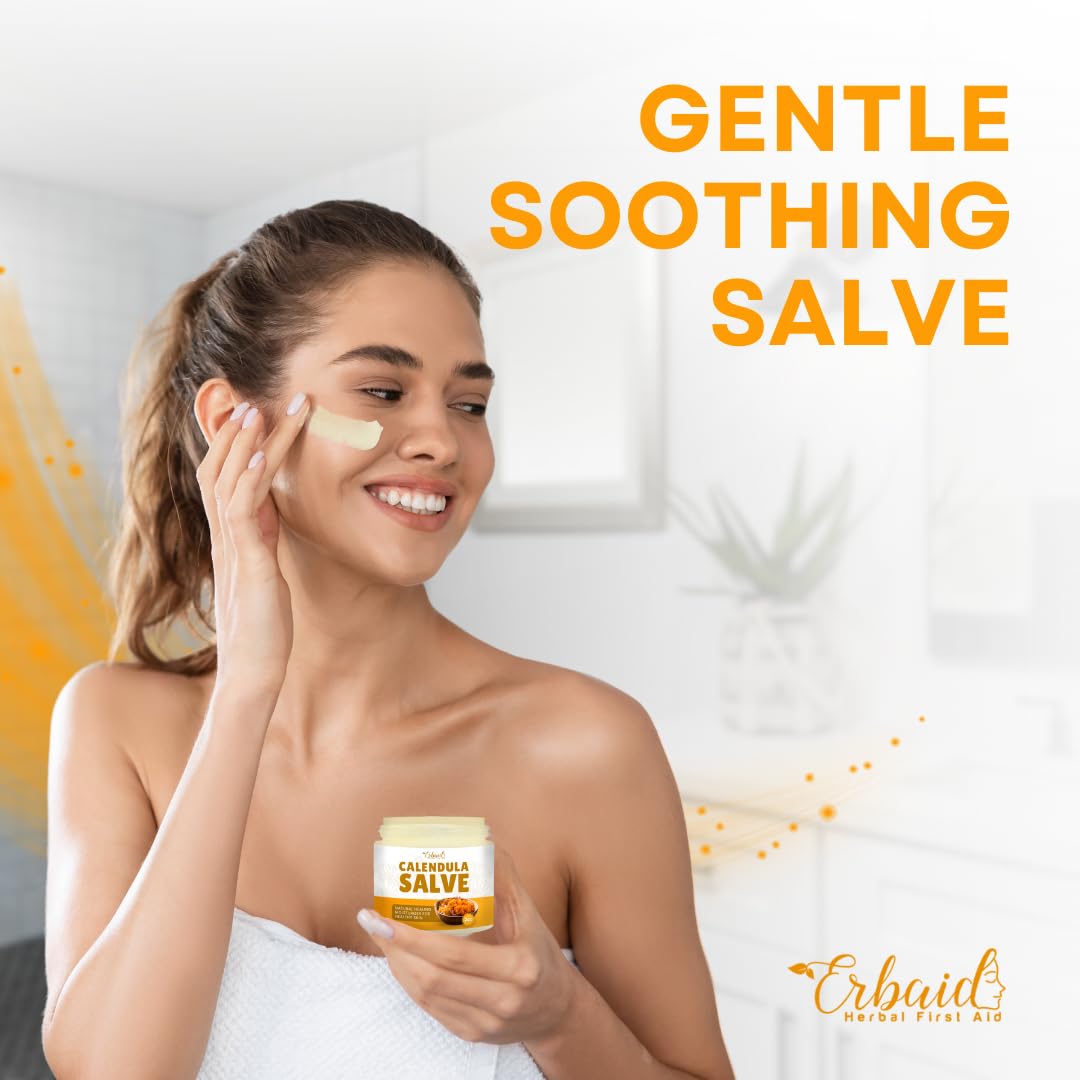 Erbaid calendula ointment applied to tattoo healing area showing protective finish benefit