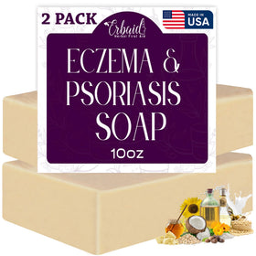 Erbaid front packaging of eczema soap showing calming benefit