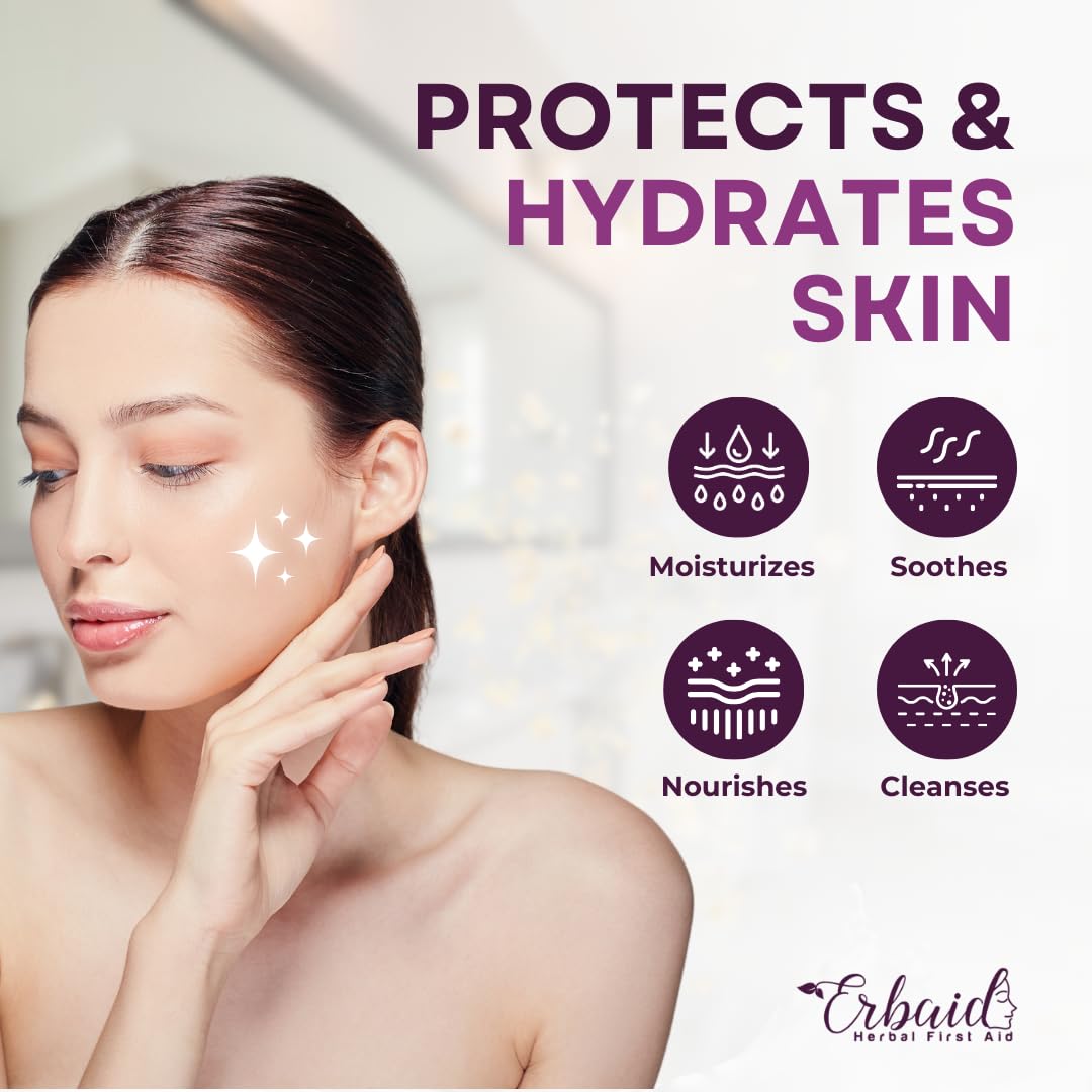 Erbaid lathered soap in hand demonstrating gentle cleansing