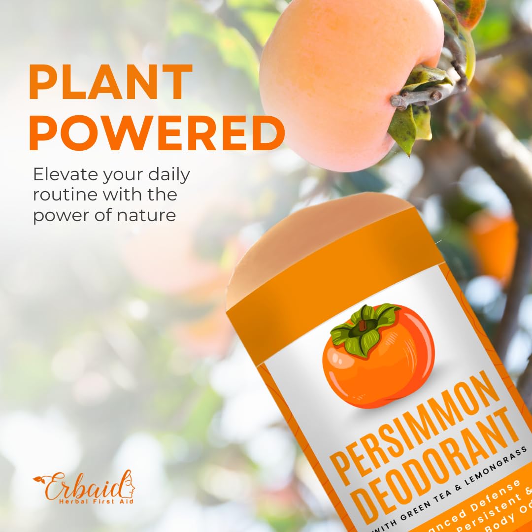 Erbaid deodorant paired with persimmon soap and body wash for routine
