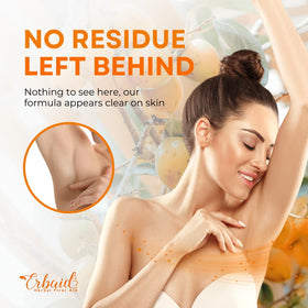 Erbaid deodorant held in hand to show compact size and portability