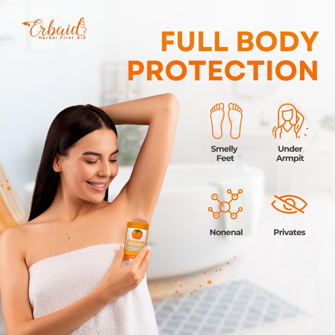Erbaid deodorant stick open showing smooth glide application