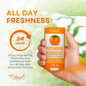 Erbaid persimmon deodorant creamy texture close-up for even spread