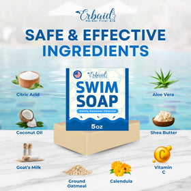 Erbaid size comparison with hand illustrating compact travel-friendly bar for swim bags