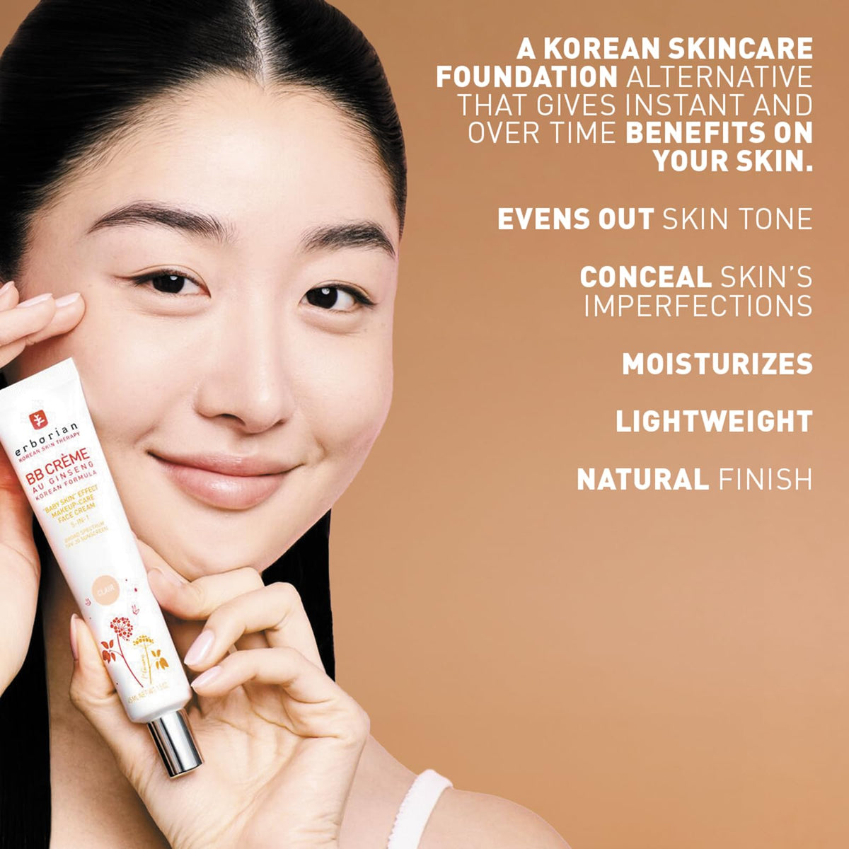 Erborian BB Cream Clair cap and nozzle detail for precise, mess-free application