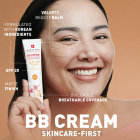 Erborian BB Cream Doré texture swipe close-up highlighting smooth, blendable finish
