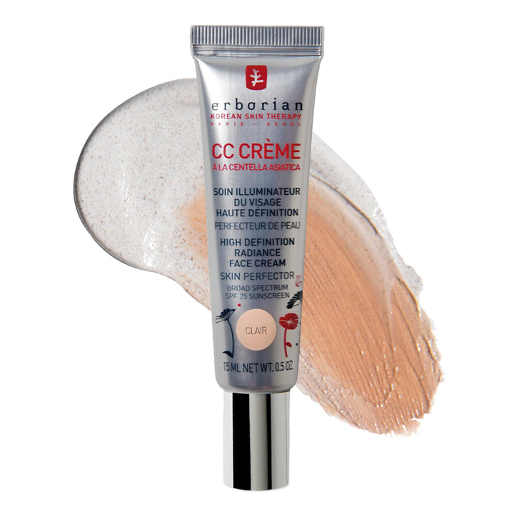 Erborian CC Cream Clair front tube showing compact travel-friendly size and brand