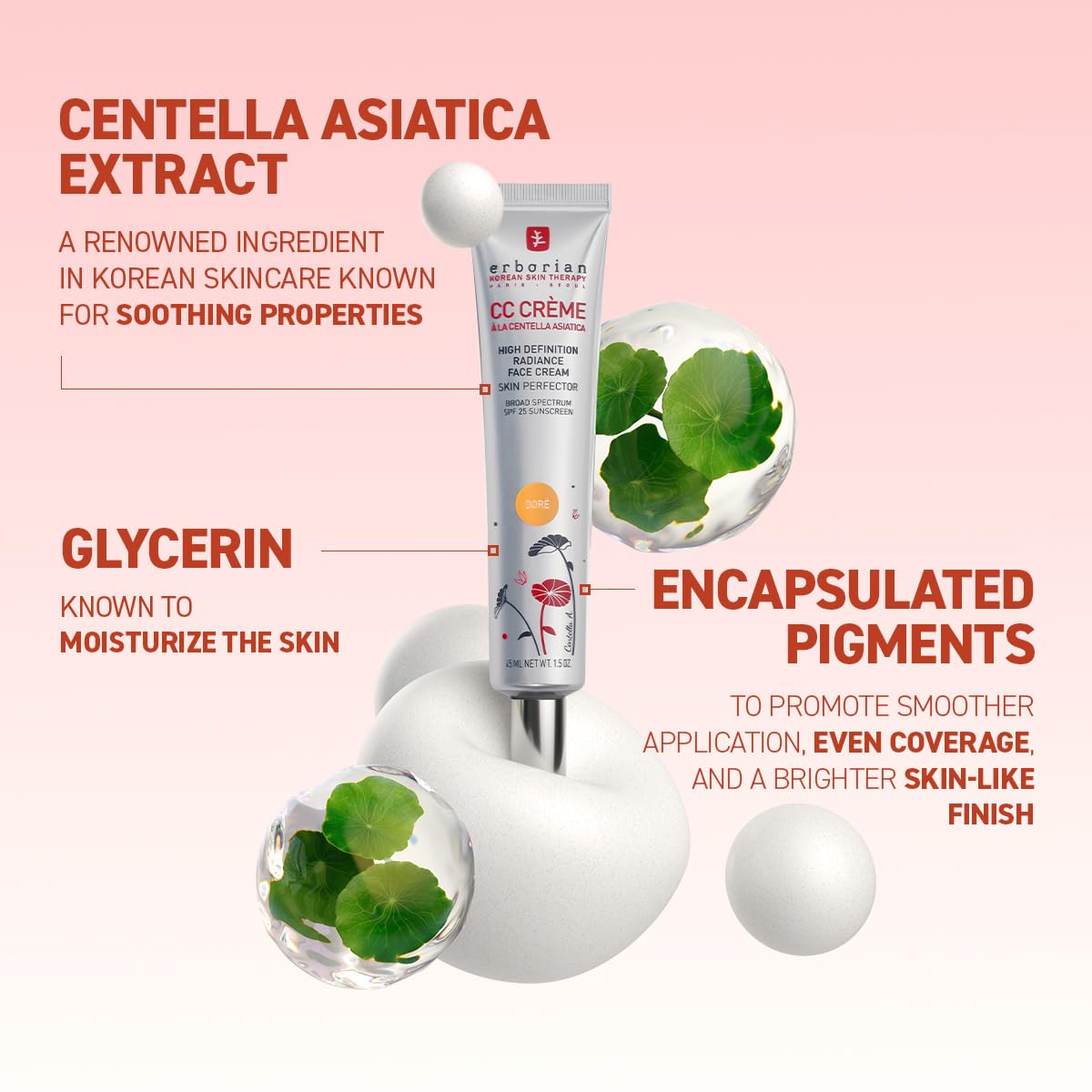 Erborian CC Cream dispensing from tube showing hygienic application benefit