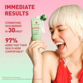 Erborian applied to face as spot treatment delivering targeted barrier support