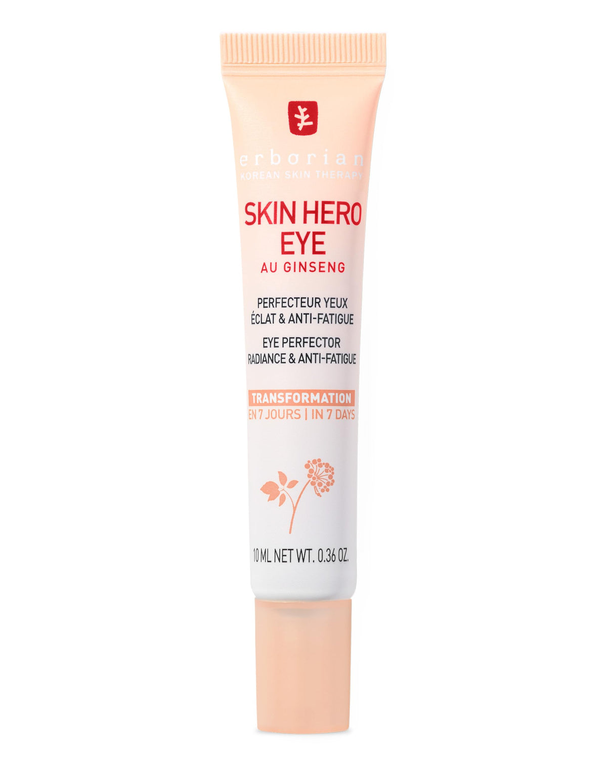 Erborian Skin Hero Eye front tube showing compact travel-friendly packaging and instant radiance