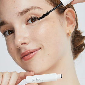 Ere Perez mascara texture swipe on paper highlighting dry-style finish for no clumps